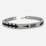 Bracciale Acciaio-nero con Piastra Satinata